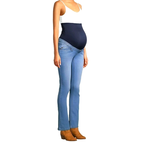 NWT☆OH! MAMMA☆Women's Small MATERNITY Bootleg Full Panel Jeans - Picture 2 of 8